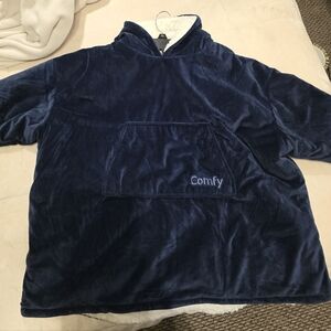 The Comfy Original Wearable Blanket Navy Blue Hoodie Pullover Adult Xl